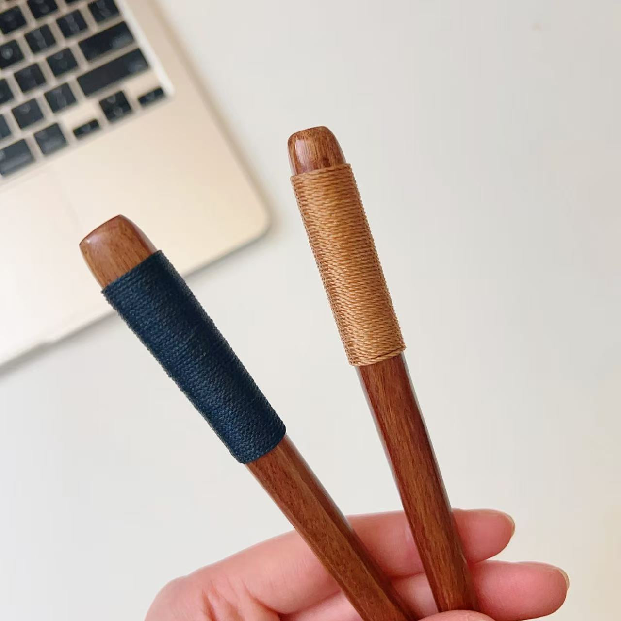 Japanese Style Wooden Spoon with Wrapped Handle