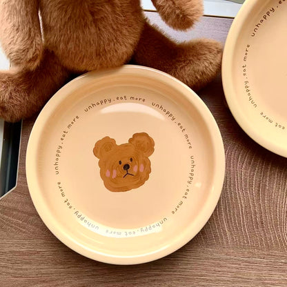 Emo Bear Ceramic Round Plate, 8-Inch