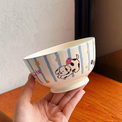 Cute Animal Party Ceramic Cereal Bowl - 5 Designs, 350ML