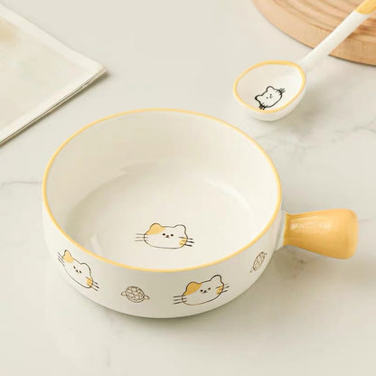 Lemon Cat Baking Dish with Ceramic Spoon