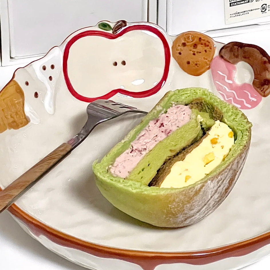 Hand-Painted Apple Embossed Ceramic Plate
