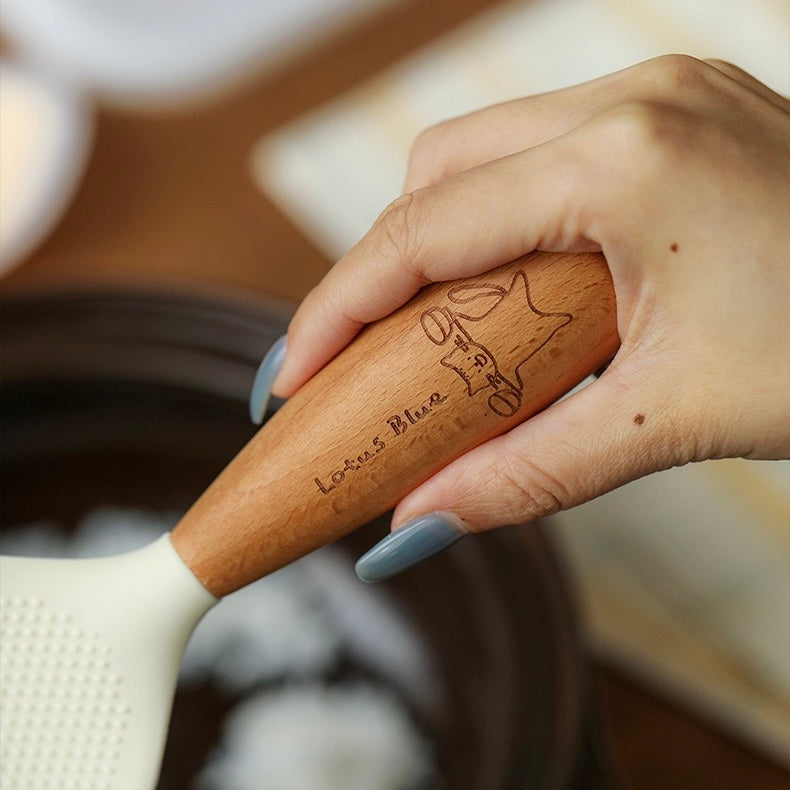 Silicone Rice Scoop with Wood Handle