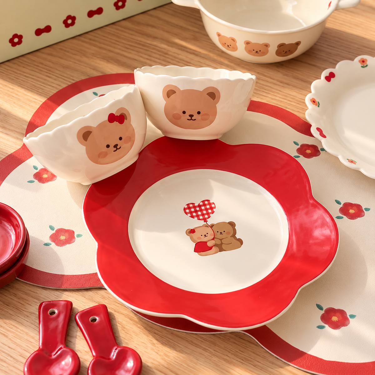 Sweetheart Bear Ceramic Tableware Gift Set – Set of 9