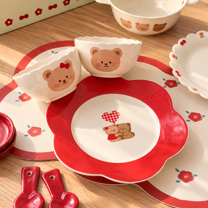Sweetheart Bear Ceramic Tableware Gift Set – Set of 9