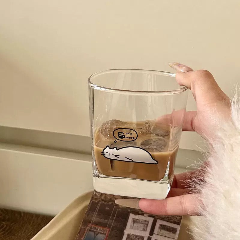 Tipsy Cat & Dog Glass Whiskey Tumbler - 300ML