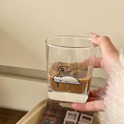 Tipsy Cat & Dog Glass Whiskey Tumbler - 300ML