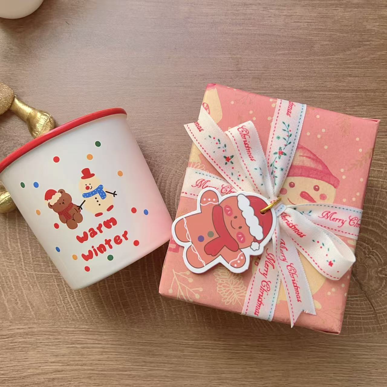 Snowman & Bear Ceramic Mug - 350ML | Christmas Gift