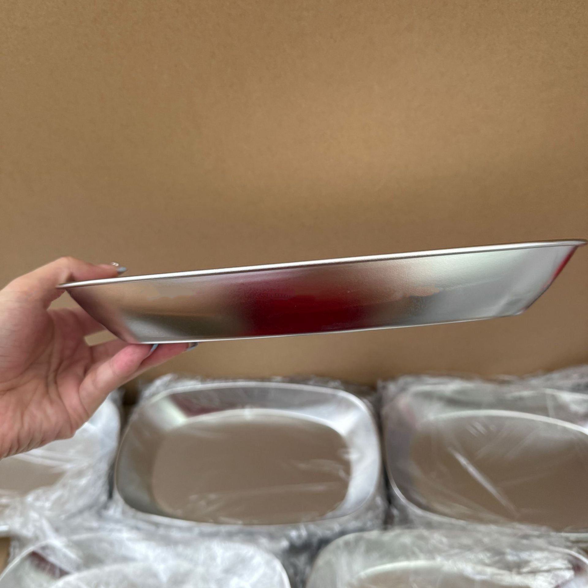 Snowflake Stainless Steel Serving Plate - 10 Inch