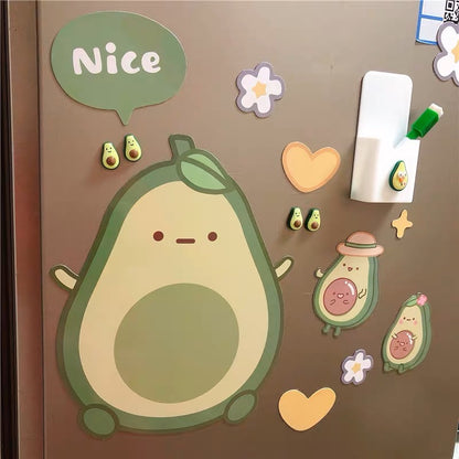 Avocado Refrigerator Magnets Memo Board – Set of 12 with Whiteboard Marker