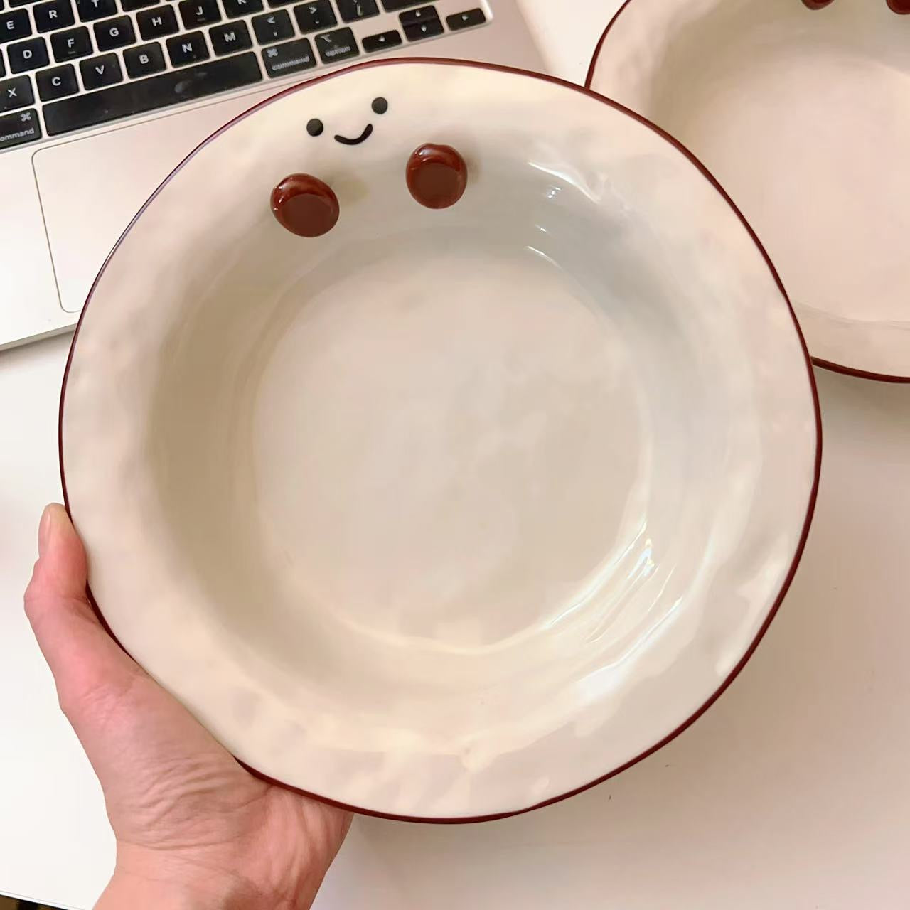 Cocoa Bean Deep Ceramic Plate, 8-Inch