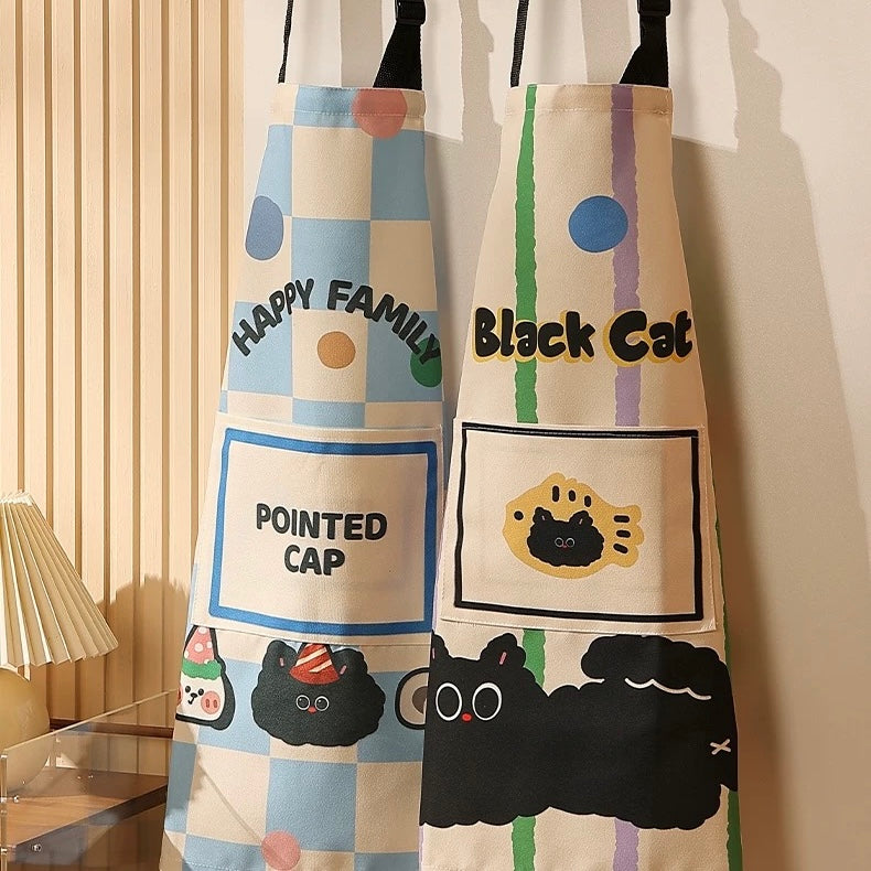 Animal Party Cooking Apron with Adjustable Neck Strap and Large Pocket – Machine Washable Designs