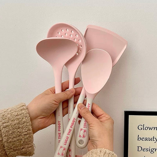 Pink Silicone Solid Kitchen Utensils
