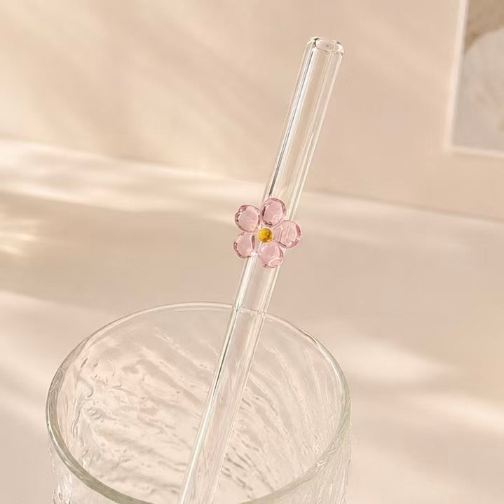Reusable Decorative Glass Straw - 4 Styles