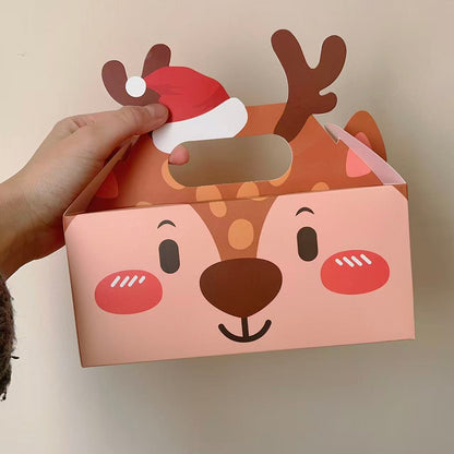 Large Santa Christmas gift box with red hat and white beard, set of 10