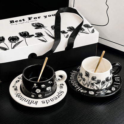 Felicity Floral Ceramic Cup & Saucer Gift Set - 260ML