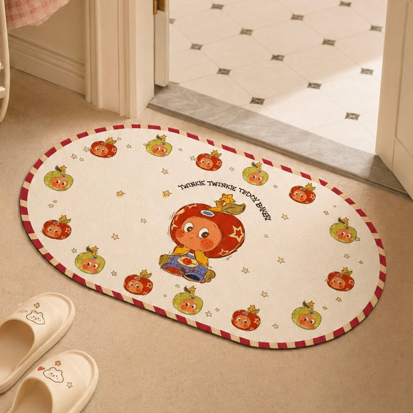Twinkle Apple Oval Diatomite Bath Mat – 40x60cm / 50x80cm