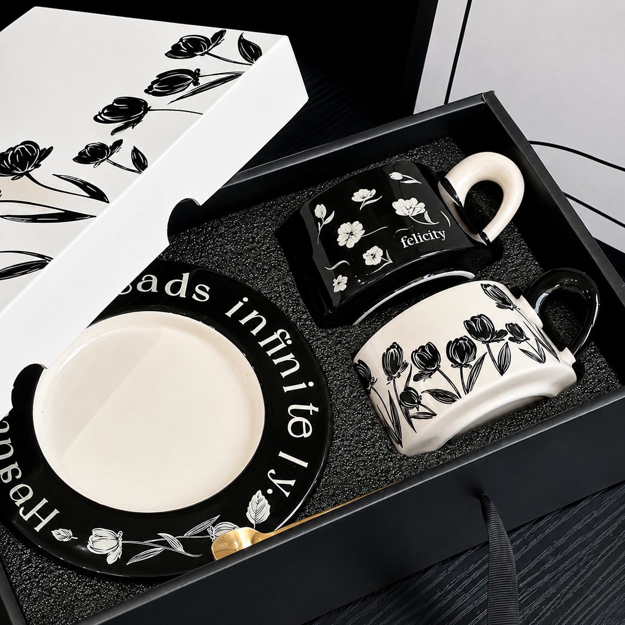 Felicity Floral Ceramic Cup & Saucer Gift Set - 260ML