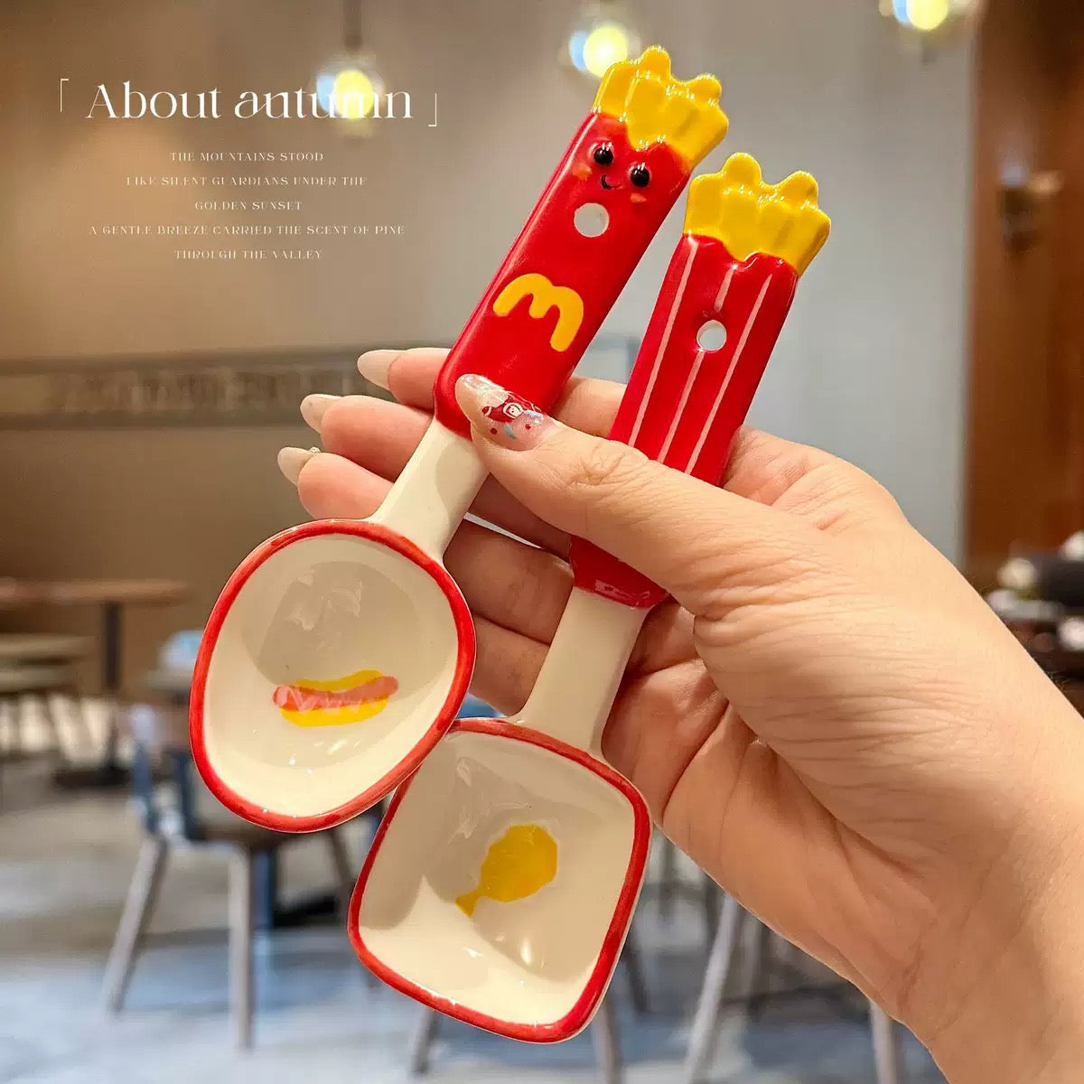French Fries Kawaii Ceramic Spoon – 16CM