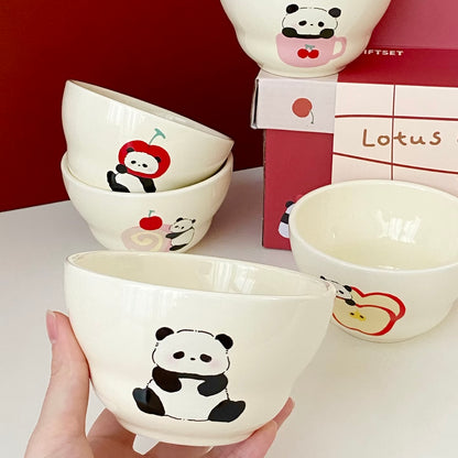 Lucky Panda Ceramic Bowl Gift Set - Set of 5