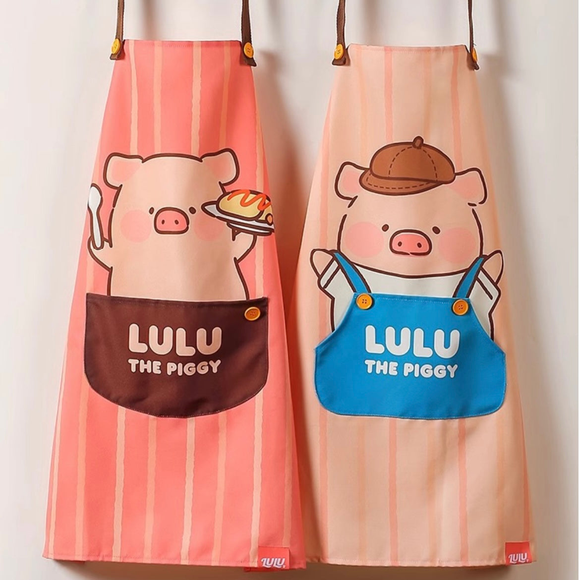 Lulu Piggy Series Cooking Apron with Adjustable Neck Strap
