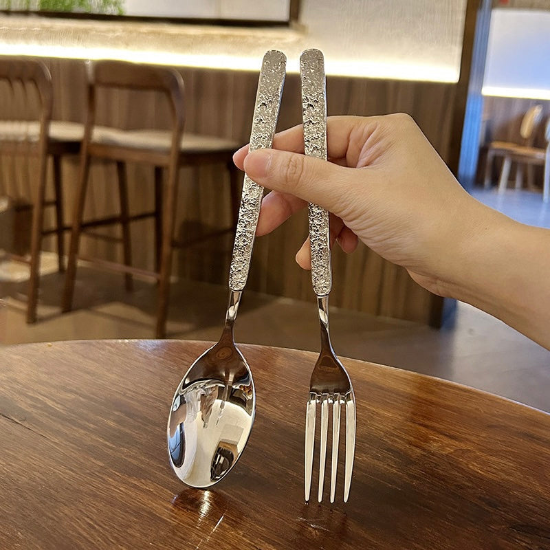 Rock-Texture Handle Flatware Set - Set of 3