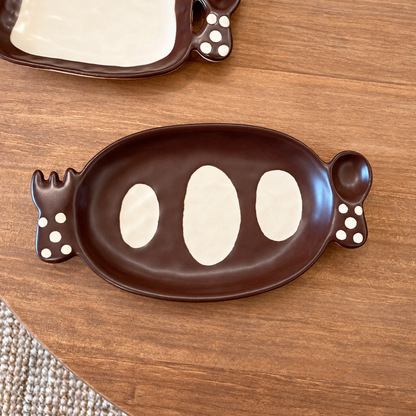 Vintage Baguette & Toast Ceramic Breakfast Plate