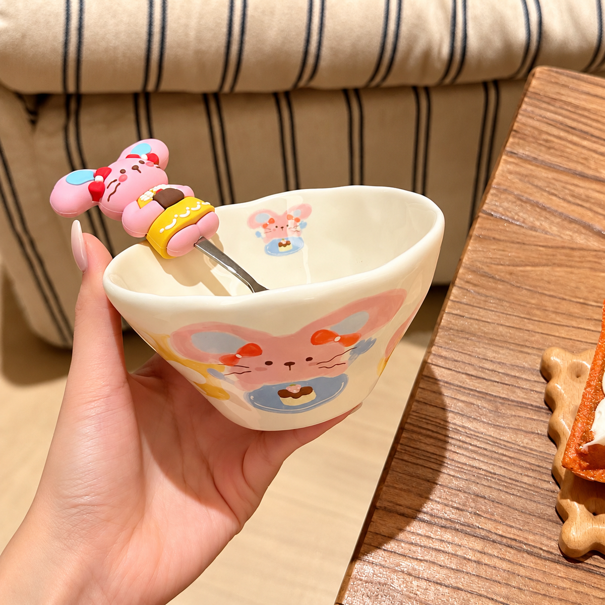 Birthday Bunny Ceramic Tableware Gift Set – Set of 5