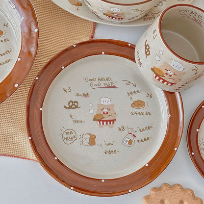 Adorable Fragrant Bread Bear Series Dinnerware Set - Perfect Gift Idea with Versatile Designs