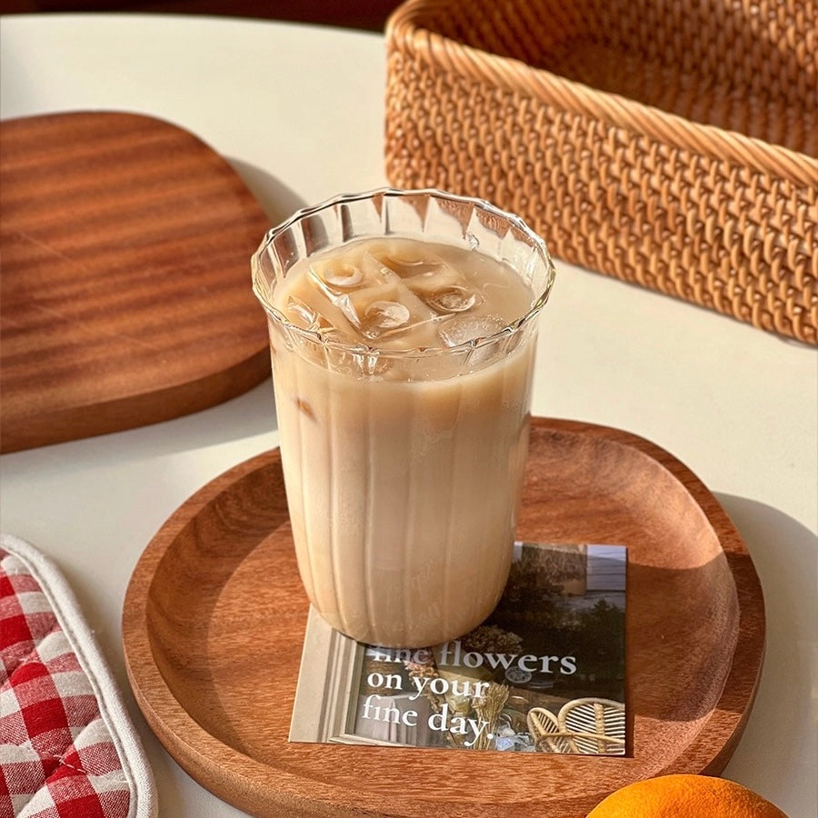 Elegant Floral Glass Mug - 350ML Capacity