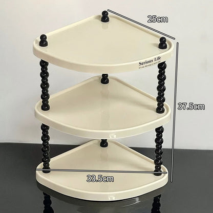 Creamy Corner Shelf Rack | Desktop & Bathroom Storage