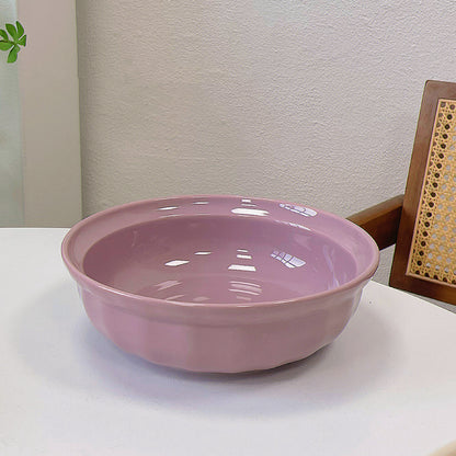 Creamy Minimalist Ceramic Dinnerware Set - Elegant and Versatile Dining Set in Creamy Purple and Creamy White