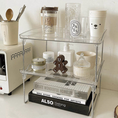 Minimalist Acrylic Cup Storage Rack – Foldable & Stackable Organizer