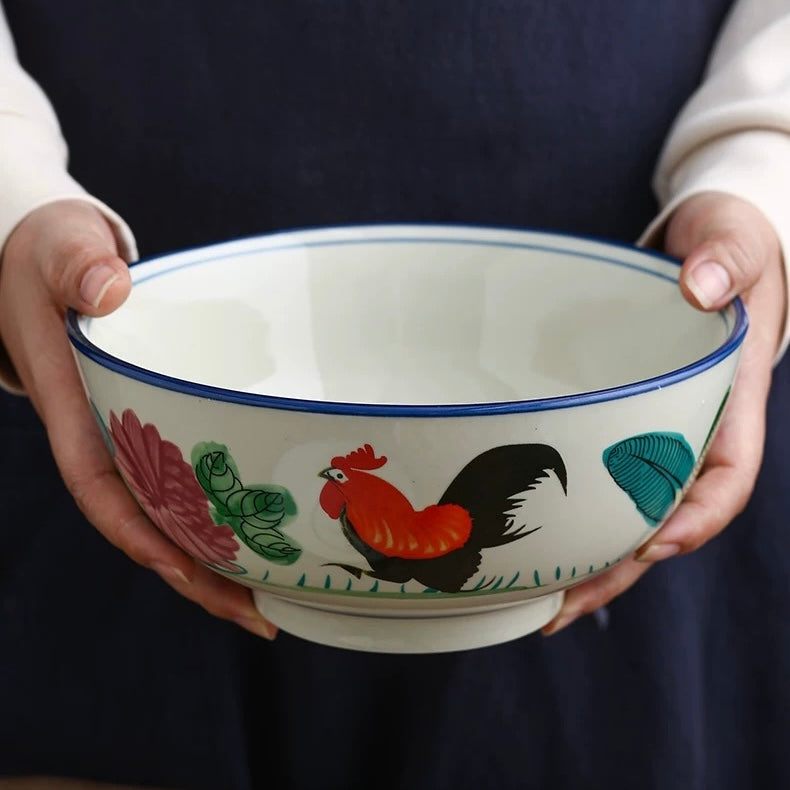 Vintage Ceramic Chinese Style Ramen Bowl | Retro Design – Two Sizes (7-inch, 9-inch)