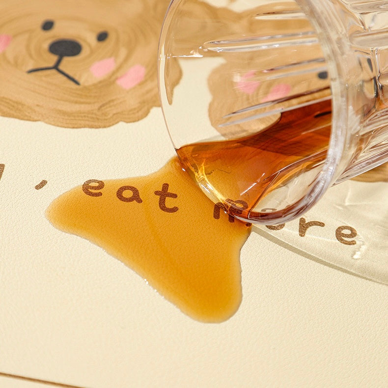 Emo Bear Waterproof Leather Placemat – 4 Styles