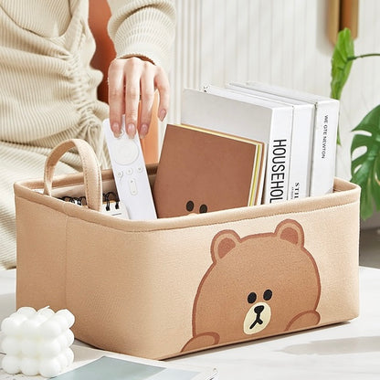 Line Friends Cute Storage Basket – Brown & Cony | Compact & Sturdy Organizer