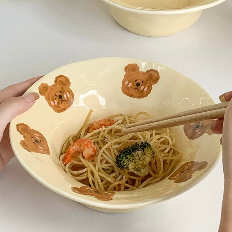 Emo Bear Flared Ceramic Bowl – 500ML Capacity