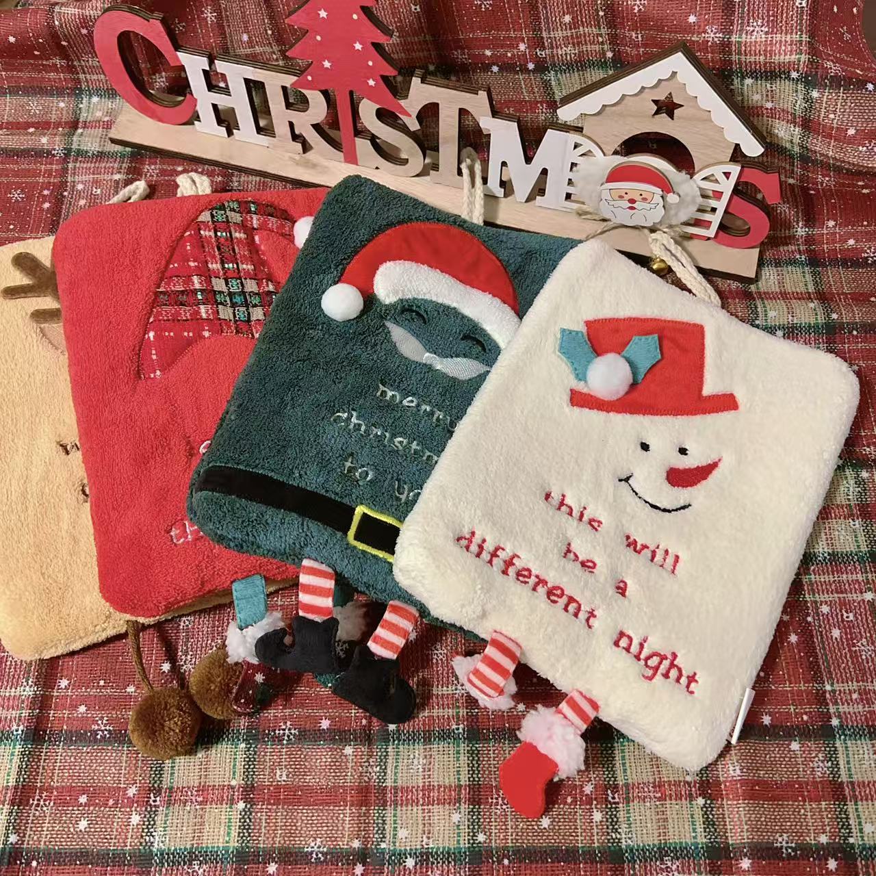 Christmas Square Hand Towel with Legs - 4 Colors | Christmas Gift