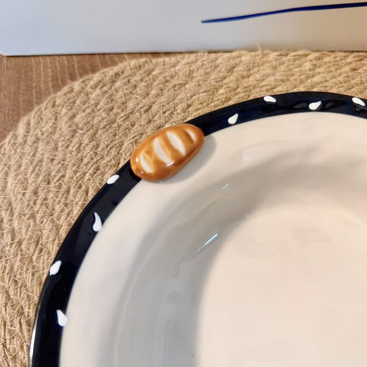 Sesame Bread Ceramic Deep Plate, 8-Inch