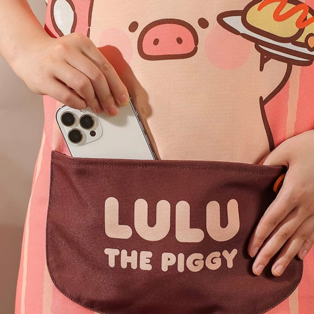 Lulu Piggy Series Cooking Apron with Adjustable Neck Strap