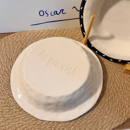 Sesame Bread Ceramic Deep Plate, 8-Inch