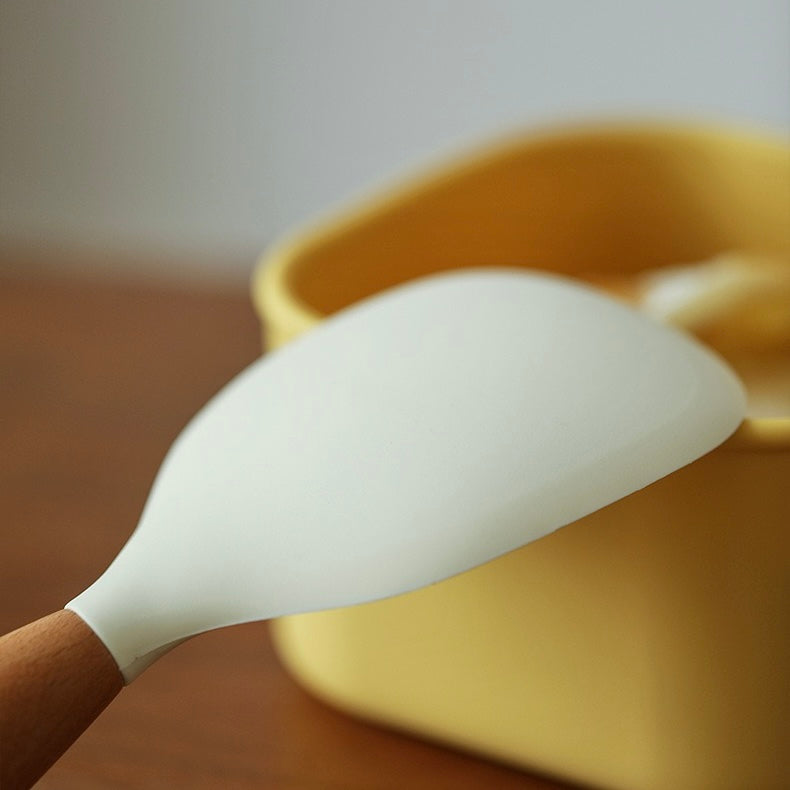 Silicone Rice Scoop with Wood Handle