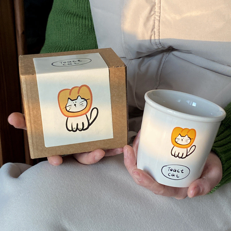 Toast Cat Ceramic Mug | Adorable Design, Perfect for Coffee and Juice, 350ML Capacity