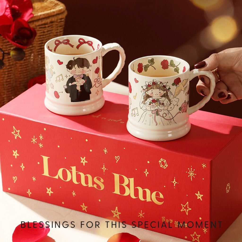 Wedding Day Ceramic Mug Gift Set - Set of 2 | 340ML