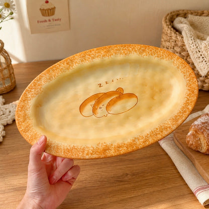 Bread Shiba Inu Ceramic Oval Platter, 12-Inch