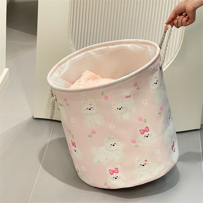 Cat & Puppy Linen Storage Basket - Foldable & Water-Resistant