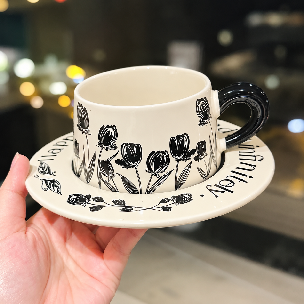 Felicity Floral Ceramic Cup & Saucer Gift Set - 260ML