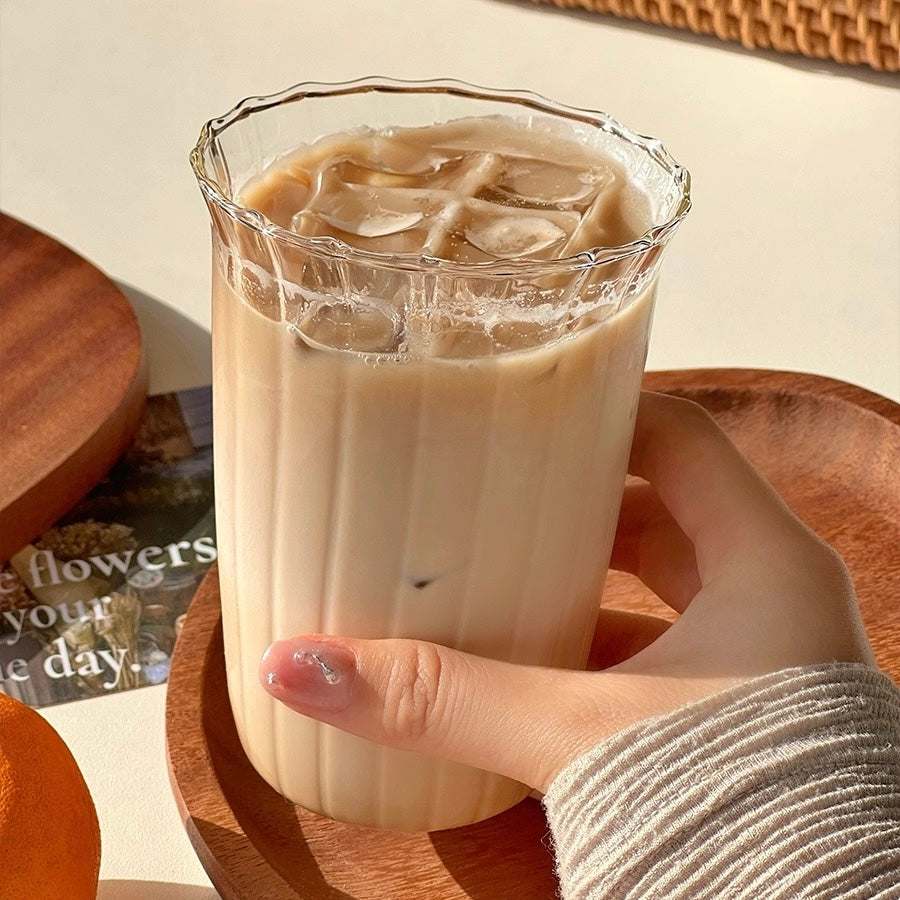 Elegant Floral Glass Mug - 350ML Capacity