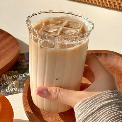 Elegant Floral Glass Mug - 350ML Capacity