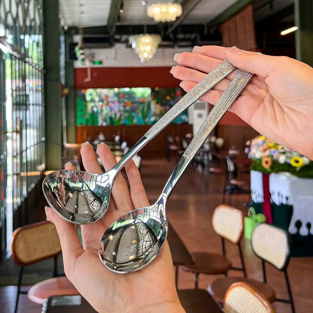 Textured Stainless Steel Spoon - Dining Spoon & Soup Spoon