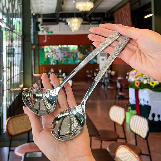 Textured Stainless Steel Spoon - Dining Spoon & Soup Spoon